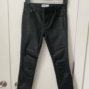 Black Wax Coated Zara Jeans size US 4